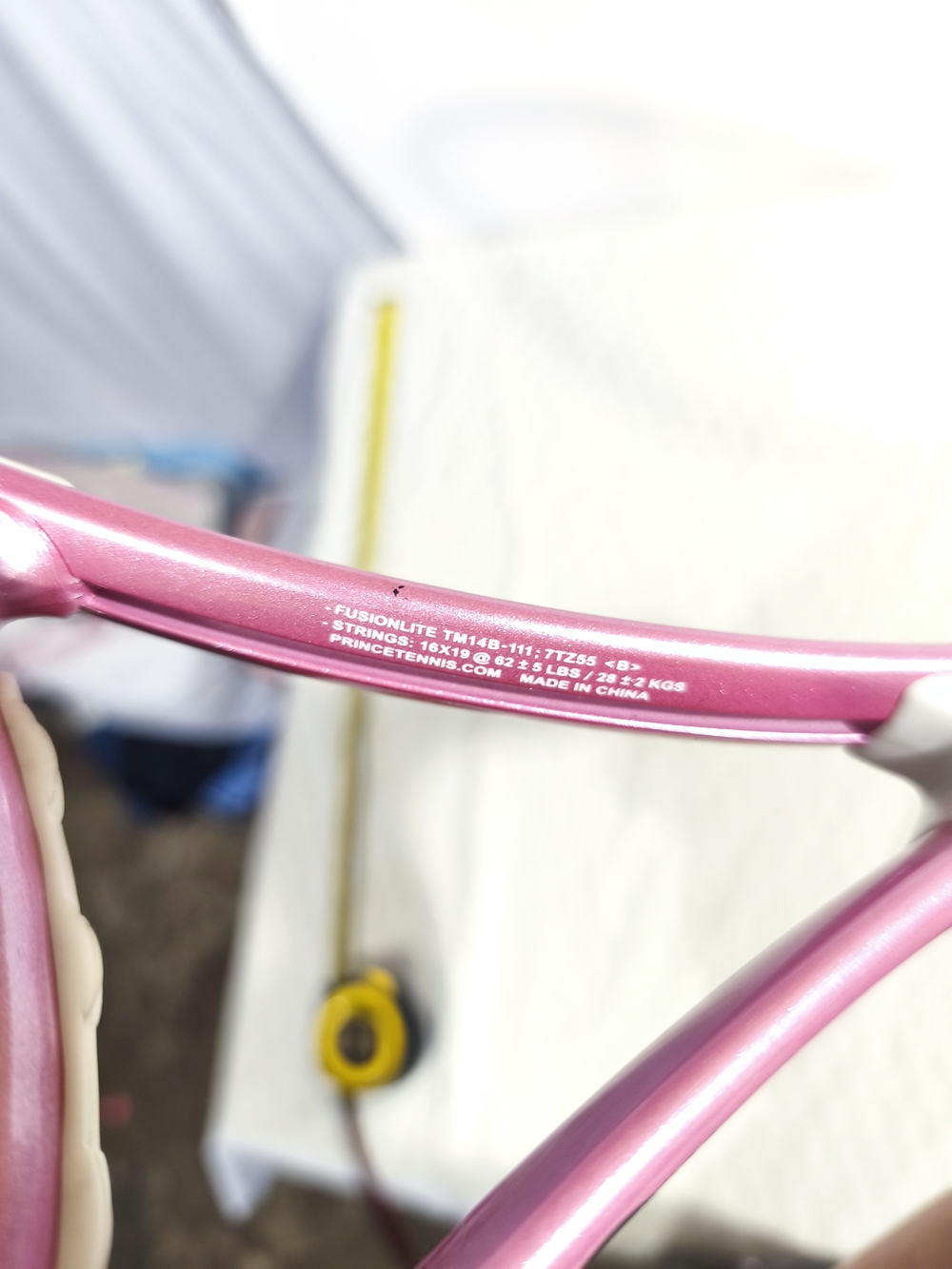 Pink Tennis Racket with White Grip - Picture 4 of 13